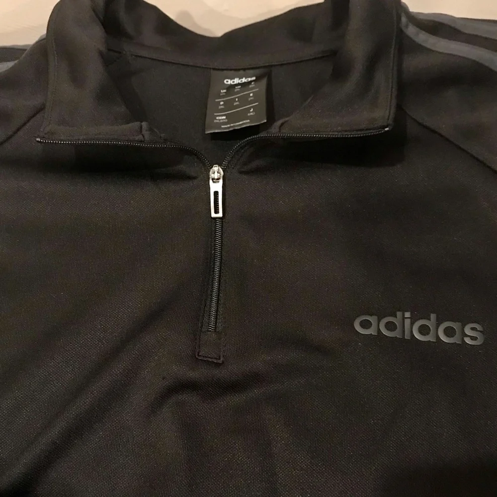 Adidas Climalite 2XL black quarter zip warm up track jacket - Picture 2 of 8